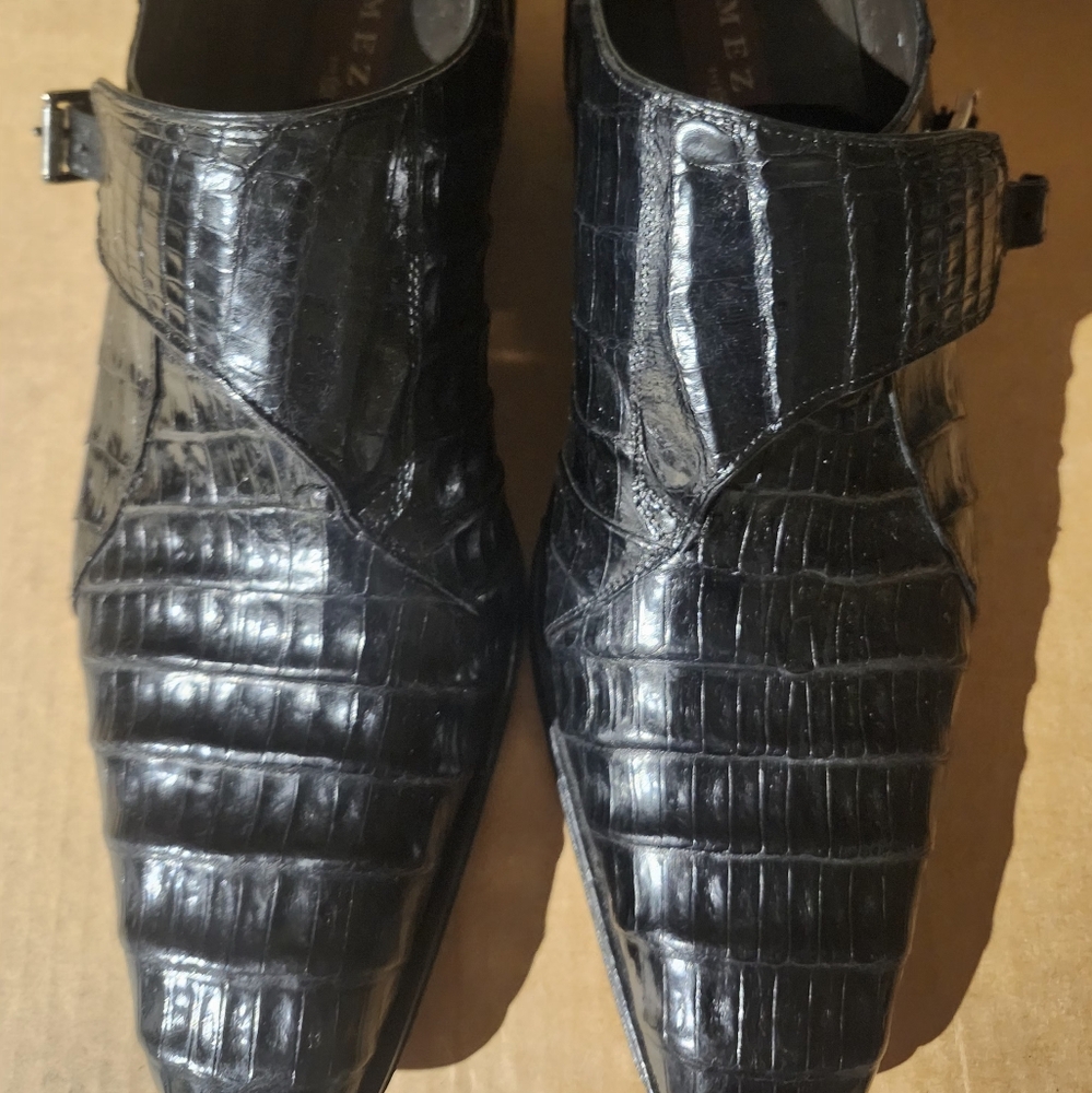 mezlan monk strap croc shoes size 9